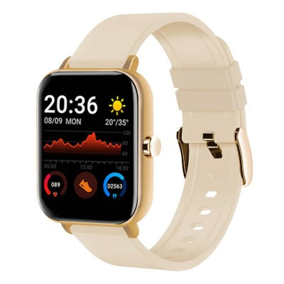 Smartwatch Stylos SW2 1.69", Compat Android, BT 4.0, Dorado - Resistente Agua IP68 - Monitor Ritmo Cardíaco