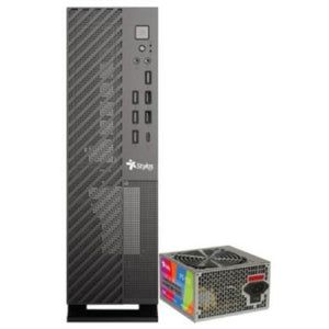 Gabinete Oficina Mince Slim ITX Stylos 4xUSB 2.0+2xUSB 3.0+1xTipo C+puerto 3.5mm con fuente de poder 550W