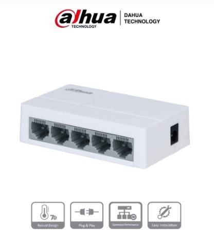 Dahua Technology Switch DH-PFS3005-5ET-V2, 8 Puertos, Blanco, PoE, IP