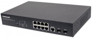 Intellinet Commutateur réseau (switch) Gigabit Ethernet PoE+ administrable via le Web 8 ports avec 2 ports SFP, IEEE 802
