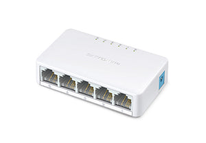 Mercusys MS105 dispositivo de redes No administrado Fast Ethernet (10/100) Blanco, Bidireccional completo (Full duplex)