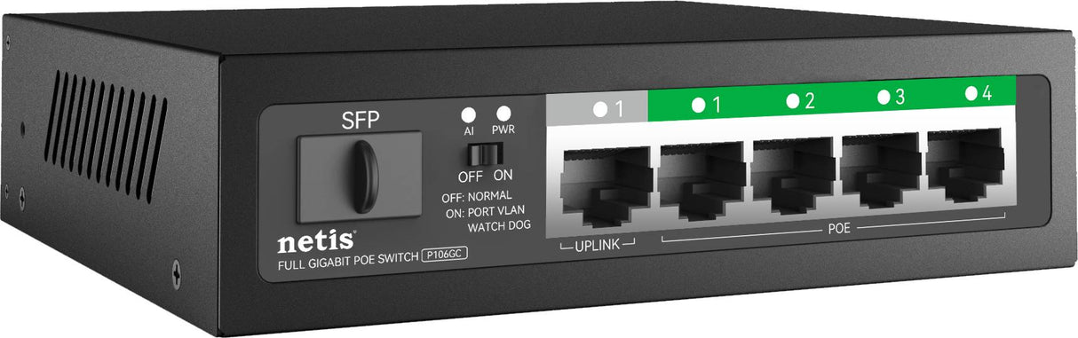 Switches NETIS P106GC Gigabit Ethernet 6 Puertos RJ45, Montaje en Rack, 1Gbps