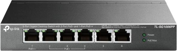 TP-LINK Switch TL-SG1006PP, 6 Puertos Gigabit, PoE, Soporte de 802.3af