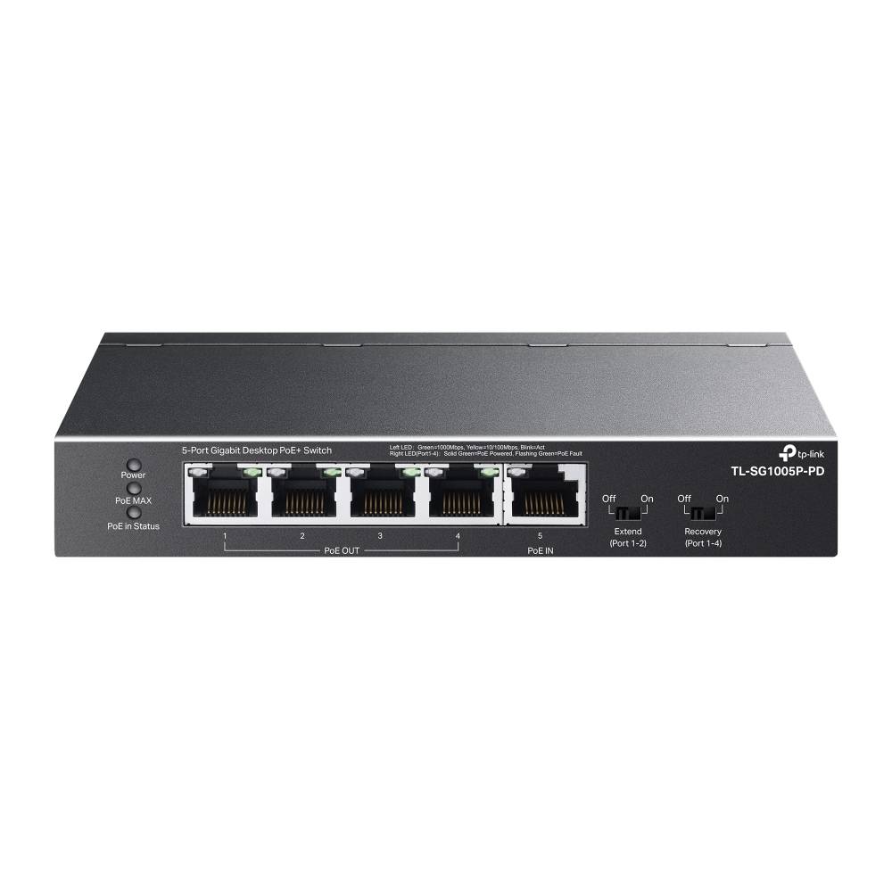 TP-Link Switch TL-SG1005P-PD, 5 Puertos, PoE, 1000 Mbps, Ethernet