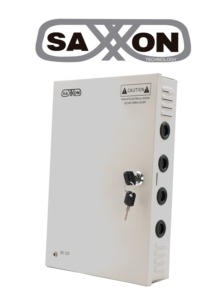 Fuente de Poder SAXXON SX30A18CH - 12VDC / 30A / 18 Canales / 1.6A por Canal / Protección Sobrecargas / LED Funcionamiento