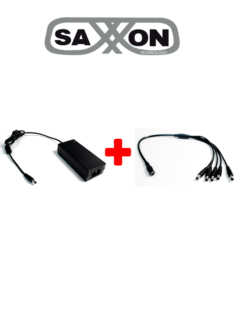 Fuente de Poder SAXXON PSU1205DPAQ2 / 12V DC / 5A / Divisor de Energía MP