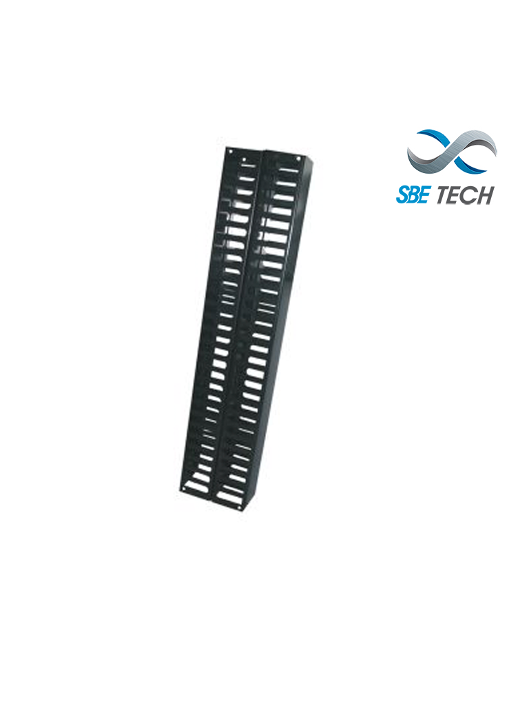 Organizador de Cable Vertical 40U para Rack 7ft, Frontal y Posterior, SBE OV40UR, 2 Puertas Frontales