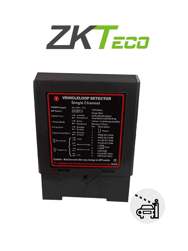 Sensor de Masa ZKTECO ZF24 - 24VDC/AC, Salida NO NC COM, Compatible Barrera WEJOIN/ZKTECO