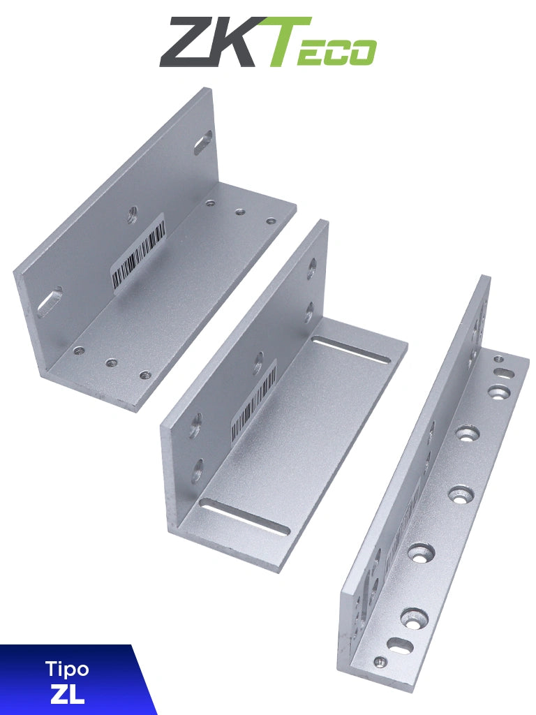 Soporte de Montaje ZKTECO LMB120ZL para Cerradura Magnética LM120, Tipo ZL, Aluminio Anodizado