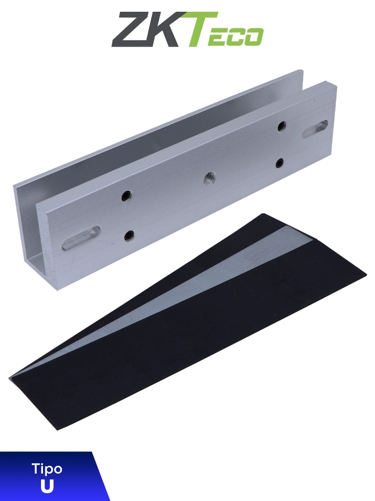 Soporte de Montaje para Puertas de Vidrio sin Marco ZKTECO LMB200U, Tipo U, Aluminio Anodizado, LM200LED
