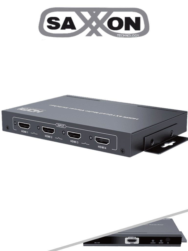Switch de Video HDMI Multivista para 4 Entradas y 1 Salida, 1080p 60Hz, Modo Dual y 3 Modos Cuádruples