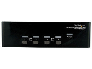 StarTech.com Conmutador Switch KVM 4 Ordenadores 2 Monitores Dobles DVI VGA Audio Puertos USB 1920x1440