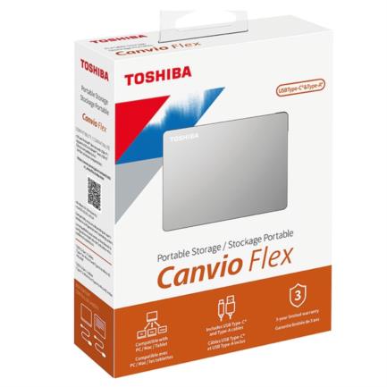 Disco Duro Externo Toshiba Canvio Flex 2.5" 1TB USB Plata 5400 RPM 128MB Cache