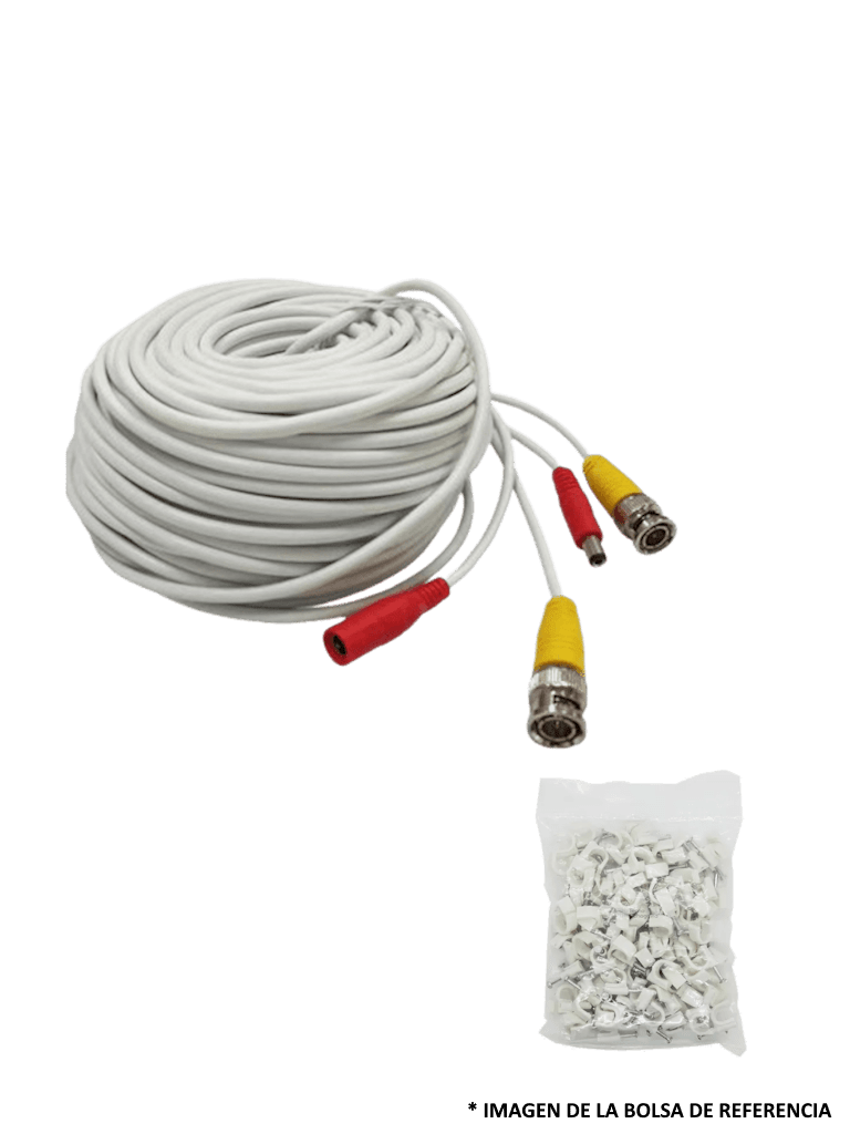 Cable Siames Armado Blanco 20m, Bolsa 50 Grapas Pared Blancas 5mm