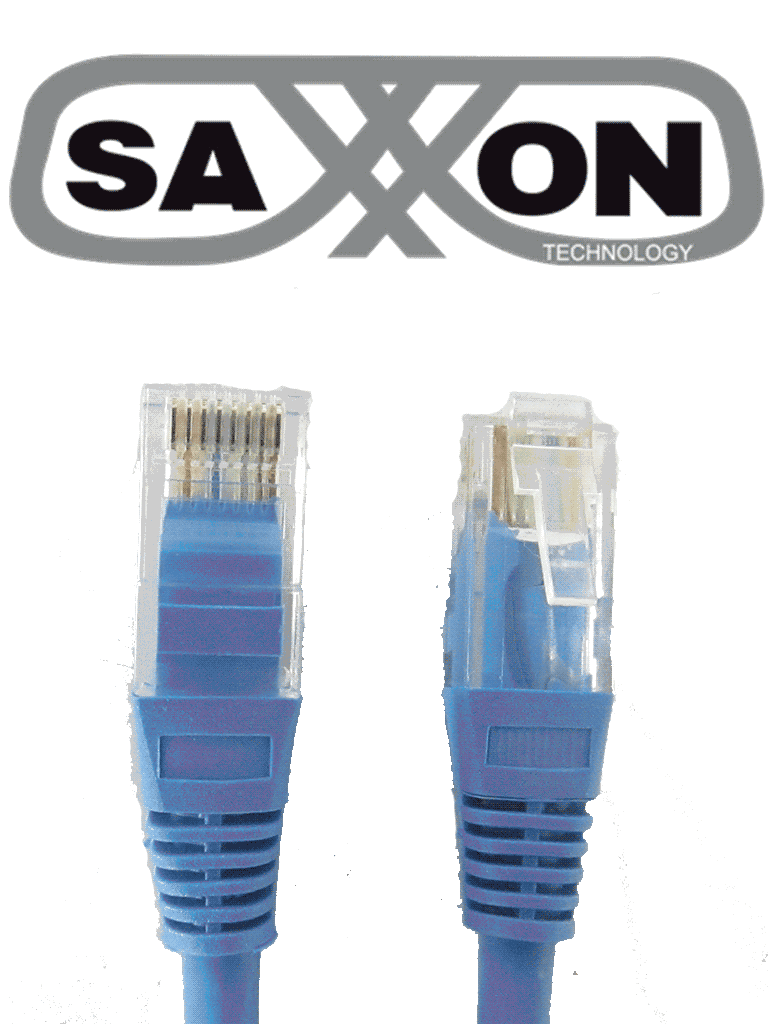 Cable patch cord UTP 1 metro CAT 5E azul - SAXXON P5E1UA, alta velocidad de transferencia