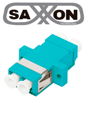 Adaptador de fibra lc om3 aqua duplex, saxxon jalc3cd, unidad JALC3CD