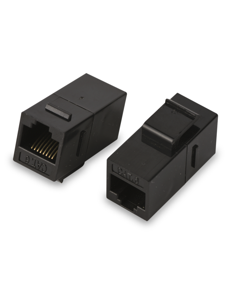 Cople RJ45 / RJ45 Hembra a RJ45 Hembra CAT 6 Negro - SAXXON M226, Alta Velocidad 10 Gbps