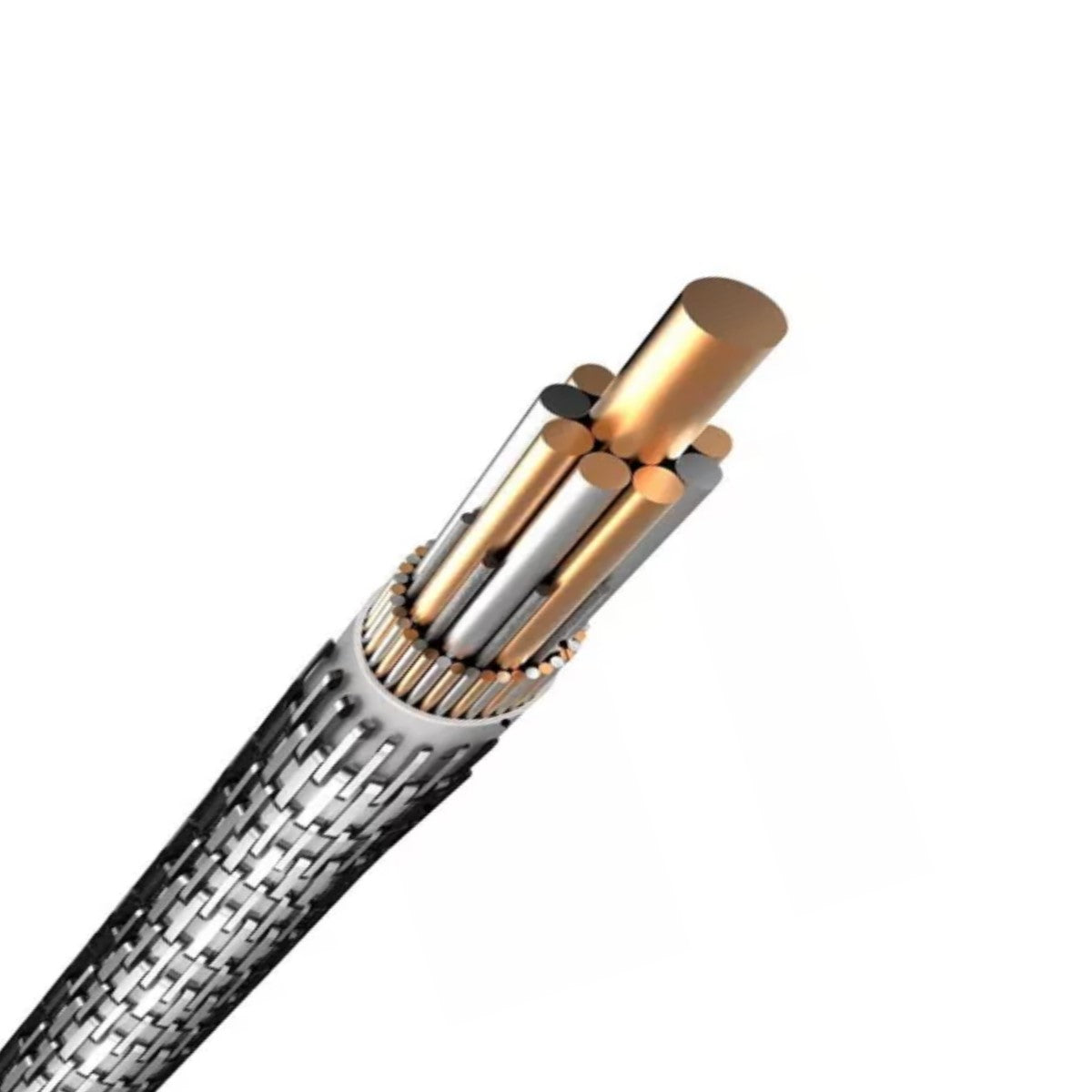 Cable Metálico Blackpcs Excellence Micro USB V8 Plata 1M, Carga Rápida 2.4A, Datos, Resistente