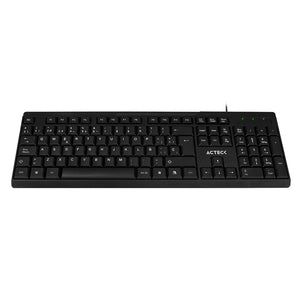 Acteck AC-928946 teclado Universal USB Negro, Tamaño completo (100%), Alámbrico