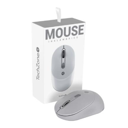 Mouse Inalámbrico TechZone 1600 DPI 4 Botones 2.4GHz USB 10m Gris