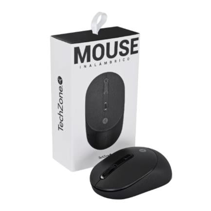 Mouse Inalámbrico TechZone 1600 DPI 4 Botones 2.4GHz USB 10m Negro