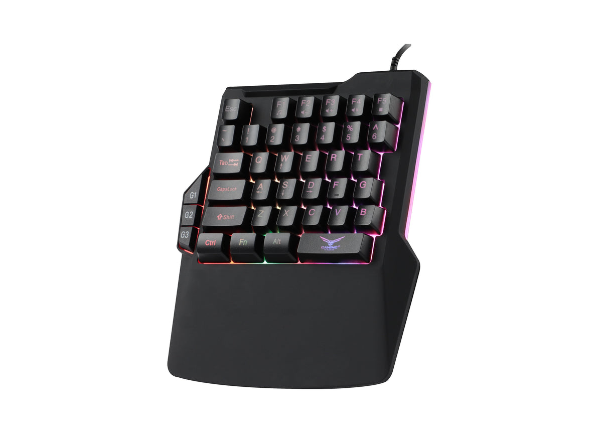 TECLADO ONE HANDRGB ATHERIS Naceb Technology NA-0938, Negro, Alámbrico
