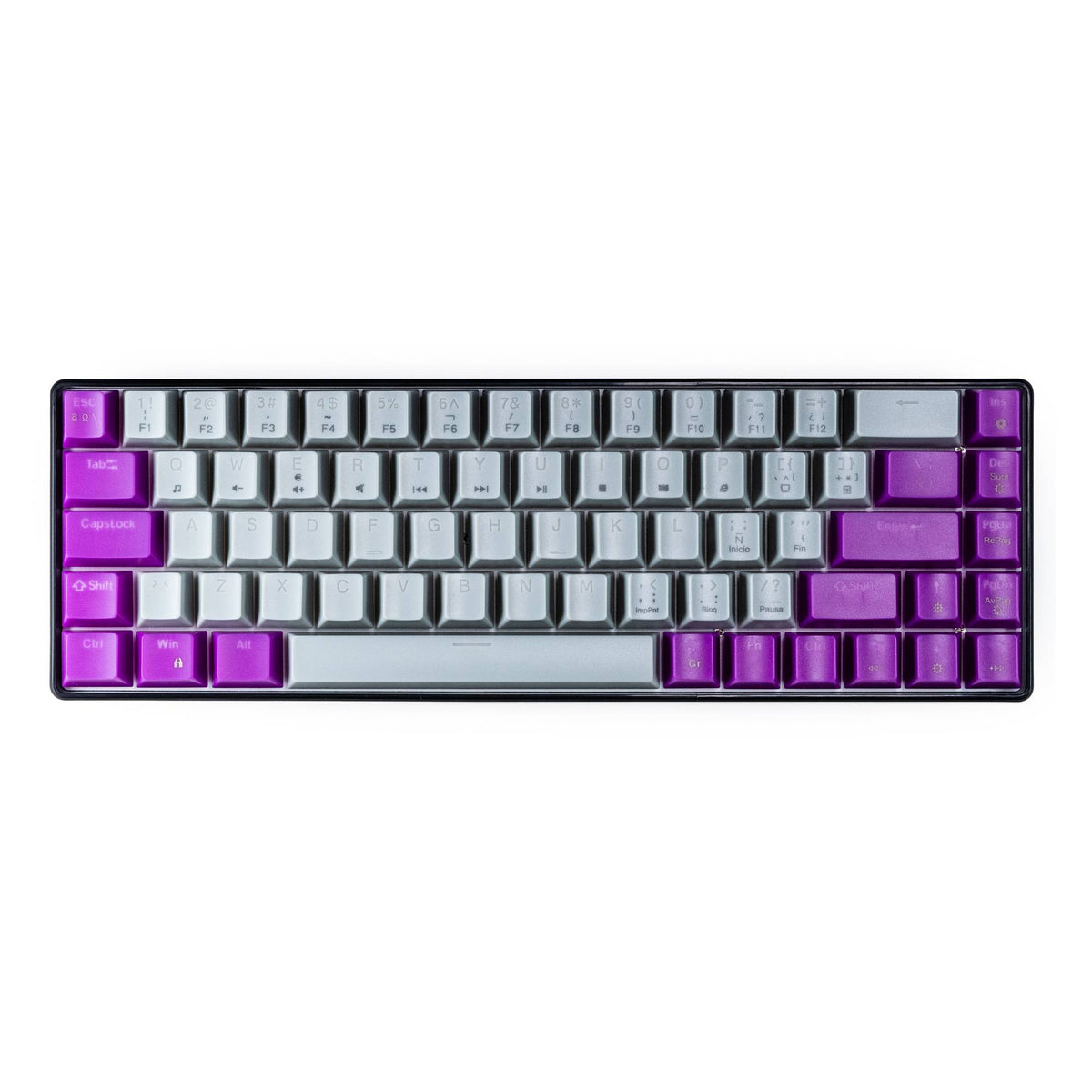 NA-0963G - NACEB TECLADO MECANICO RGB 69 TECLAS GRIS CON EXTRA KEYCAPS NA-0
