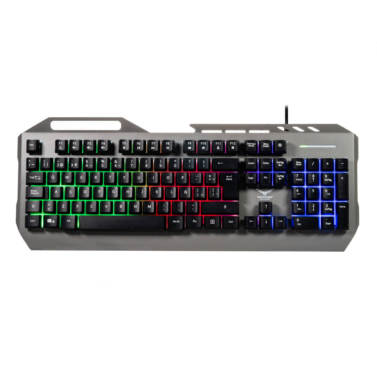 NACEB TECLADO METALICO MULTIMED CYBER STEEL NA-0966 - Accesorios Gaming