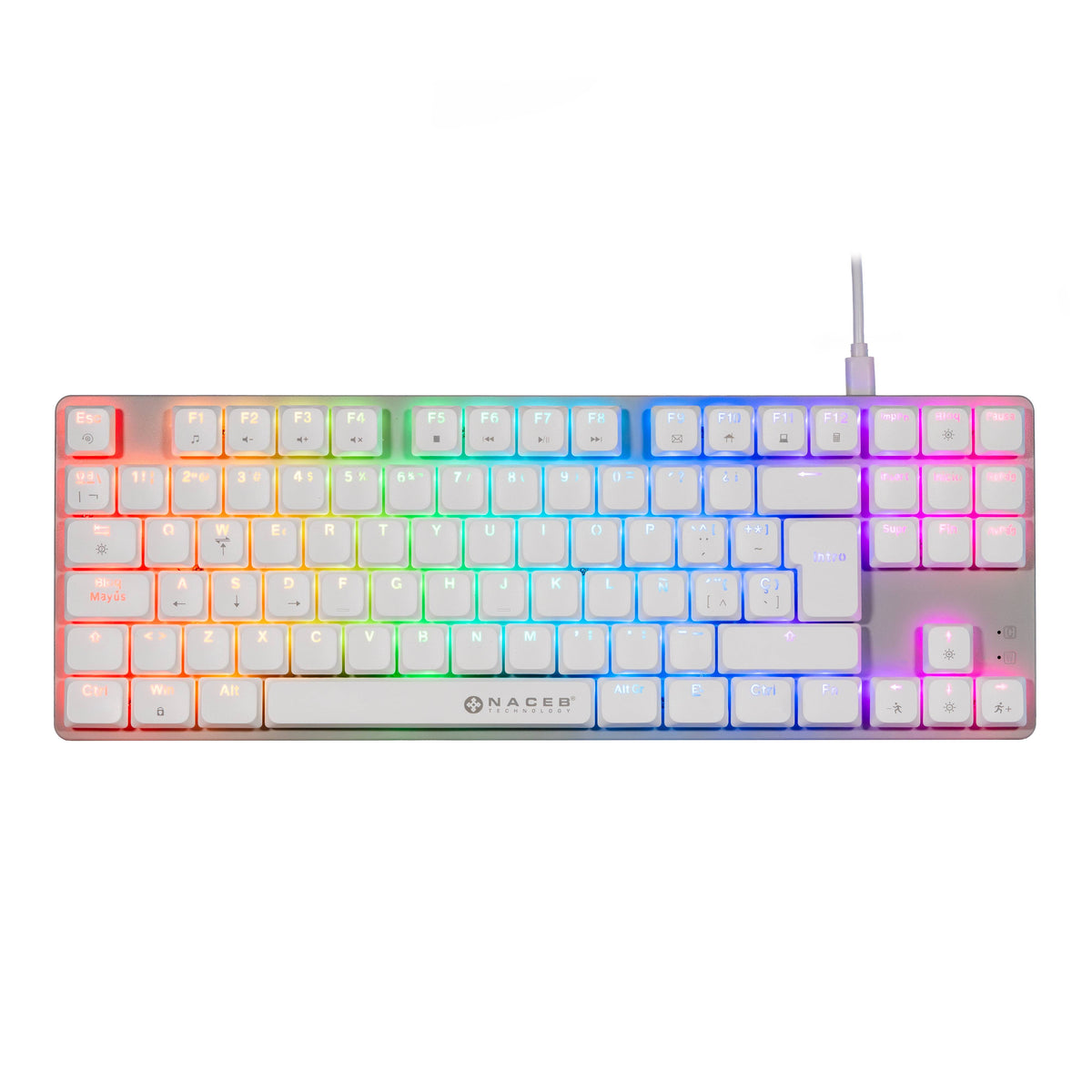 NA-0971 - NACEB KB MECANICO TKL GAMER LP RGB 80 K1009 87 TECLAS FULL W
