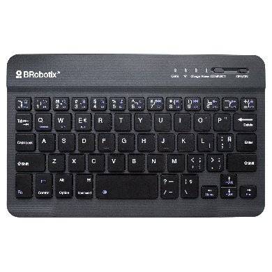 Teclado Inalámbrico Mini Bluetooth Brobotix 6006436 QWERTY Español Recargable Negro Universal