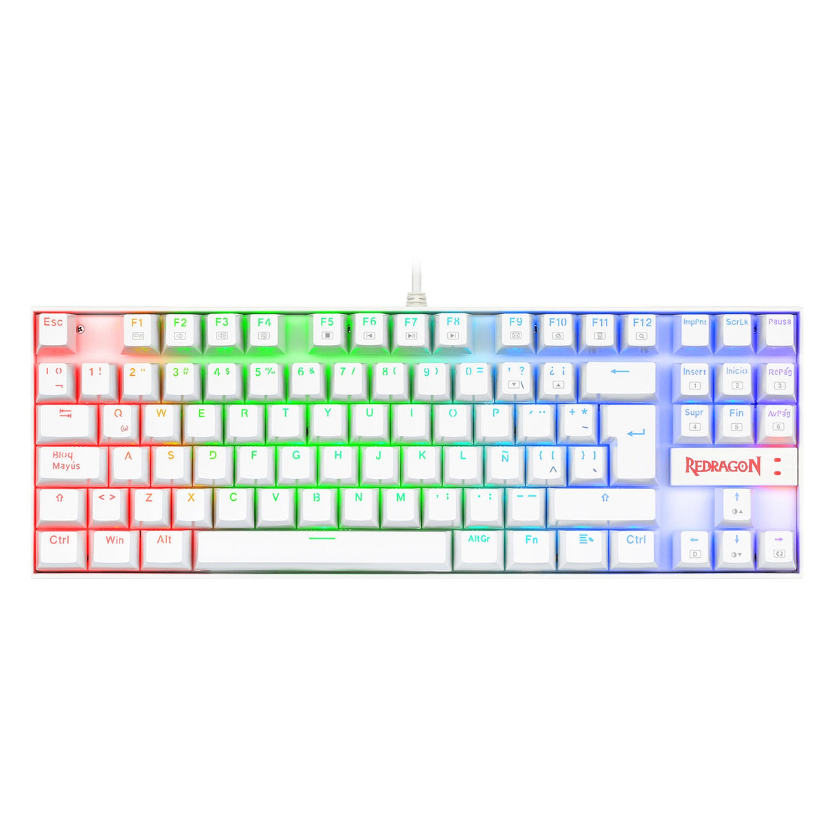Redragon Teclado Mecánico K552W-RGB-SP, RGB, 87 Teclas, USB