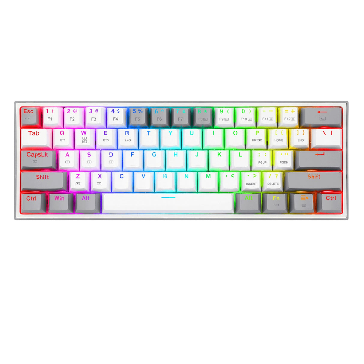 Redragon Teclado Mecánico K616-RGB WG, Retroiluminación RGB, Conexión USB