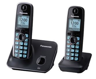 Teléfono Inalámbrico Panasonic KX-TG4112 Negro Doble Auricular Identificador