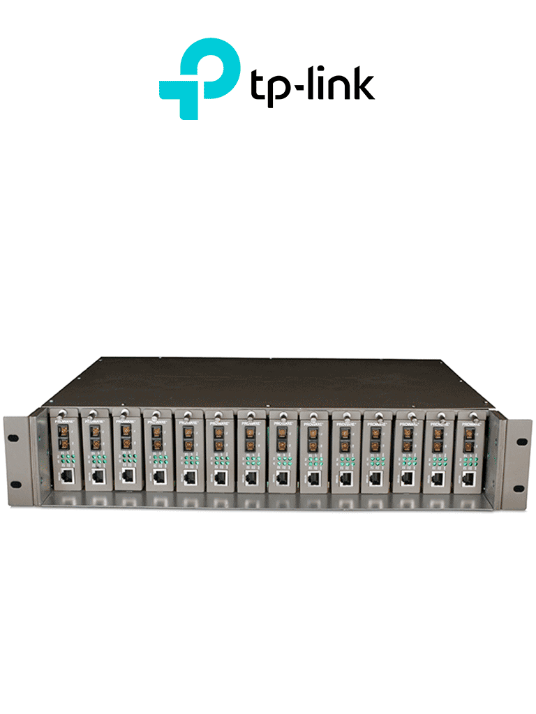 Chasis para 14 convertidores de medios TP-LINK TL-MC1400, 14 bahías, montaje en rack