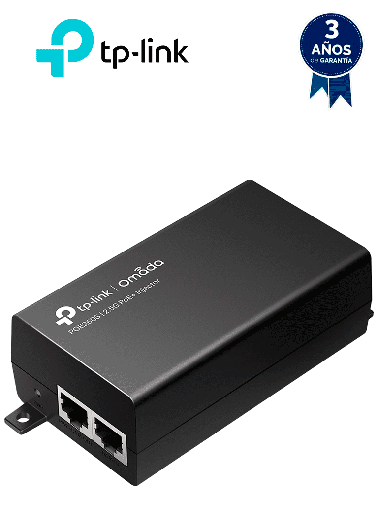 Inyector POE TP-LINK TL-POE260S 2.5GbE, IEEE802.3af/at, 30W, Montaje en Pared