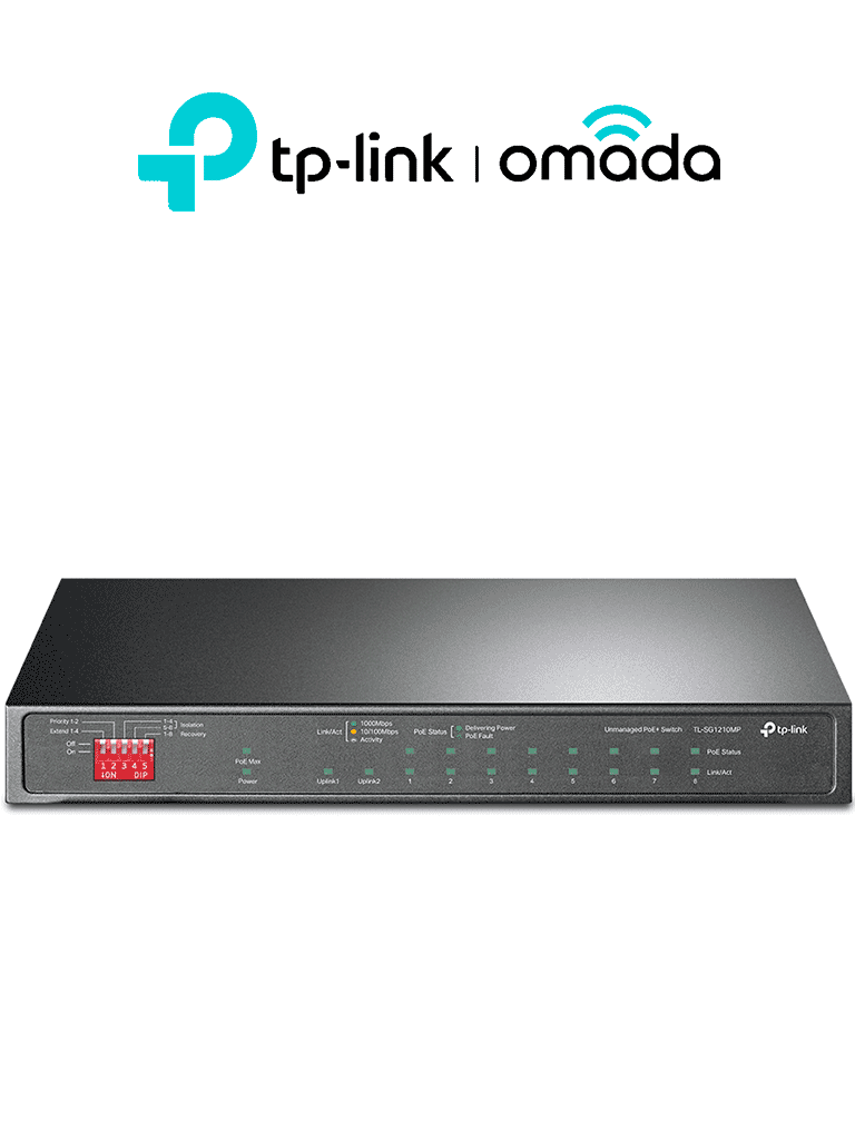 Switch TP-Link TL-SG1210MP de Escritorio, 10 Puertos RJ45 PoE, 8 Puertos Gigabit, 124W