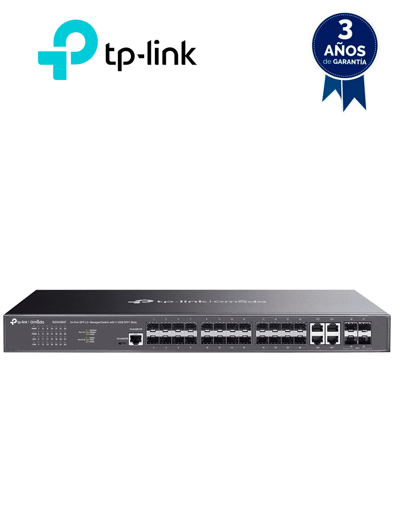 Link - tl-sg3428xf - switch tp-link jetstream tl-sg3428xf, 24 puertos l2+ sfp y 4 puertos sfp+ 10g TP TL-SG3428XF