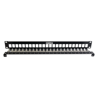 TM-PNLZ-24-01 - Patch Panel Blindado Modular de 24 Puertos / Plano / 1UR / 19" / Acero de Alta Resistencia / 44.5mm (1.75")