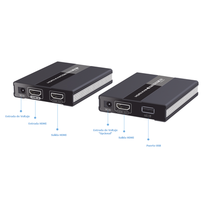 TT371KVM - Kit extensor KVM ( Teclado, video, Mouse ) HDMI 1080P @ 60 Hz, 60 metros con cable CAT5e/6