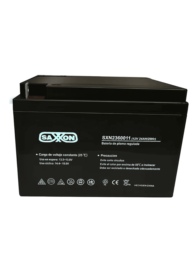 Batería de respaldo saxxon 12v 24ah compatible con cctv/acceso/bosch CBAT24AH