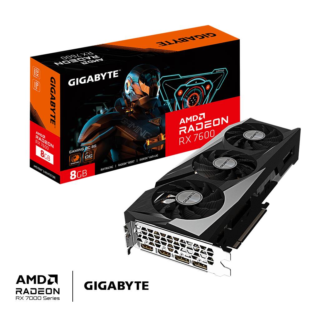 Tarjeta de Video GIGABYTE GV-R76GAMING OC-8GD, 8GB GDDR6, 3 Ventiladores, 256-bit, RGB Fusion 2.0