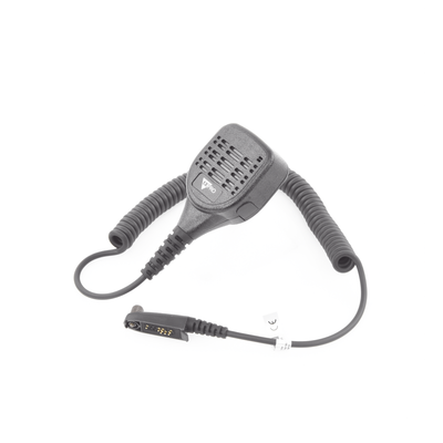 TX-309-H02 - Micrófono-Bocina Portátil / Impermeable IP55 / Cancelación de Ruido / Cable PU Reforzado con Kevlar / Pinza Giratoria 360° / Jack 3.5 mm