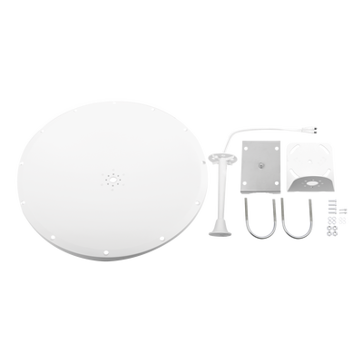 TXP-D4865-28-SMA - Antena Direccional / 4.8 - 6.5 GHz / 28 dBi / Alcance 20 km (12.4 mi) / Polarización Dual / Viento 200 km/h (124.3 mph)