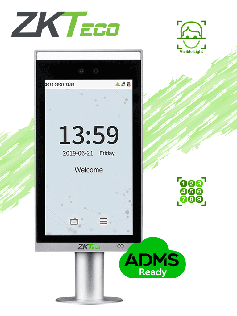 Terminal de Control de Acceso Facial ZKTeco FaceDepot7BLCH, 10,000 rostros, 200,000 registros, 7", Reconocimiento a 2m, Visible Light, Linux VL