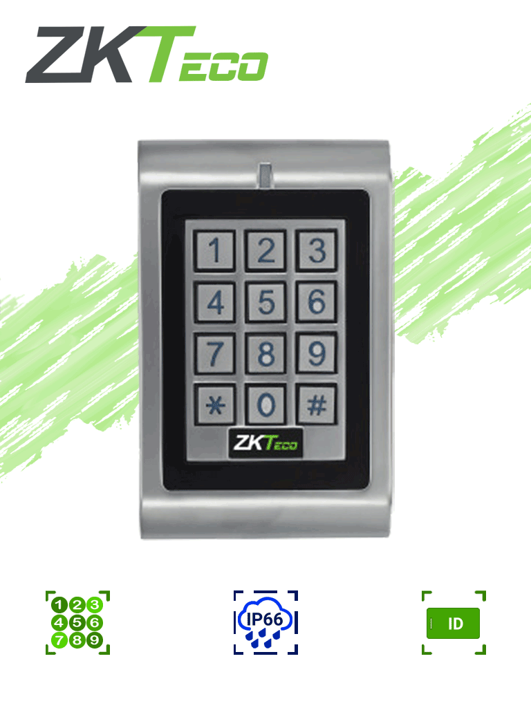 Teclado ZKTECO MKHID - Control de Acceso Exterior/Interior, 1000 Contraseñas/Tarjetas ID, 125Khz