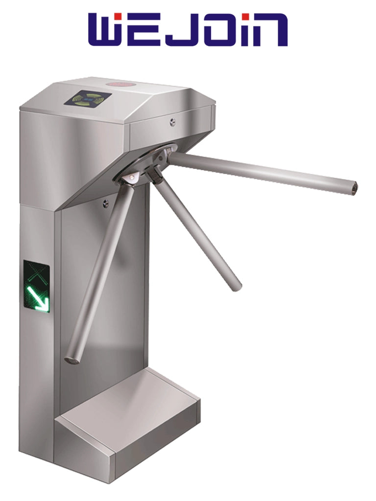 Torniquete Industrial WEJOIN WJTS213 Servo Motor 3M Ciclos Bidireccional LED Acero Inoxidable Alto Flujo Semi-Exterior