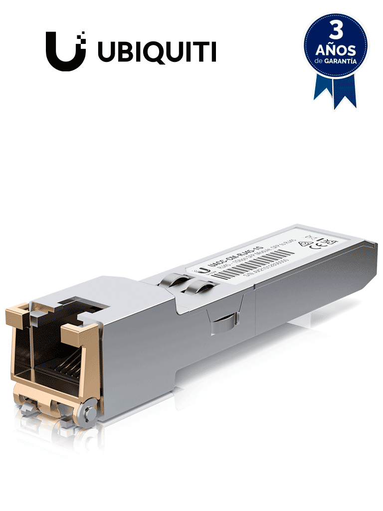 Convertidor UBIQUITI UFiber SFP a RJ45 1Gbps/100m - Módulo de Fibra GigabitEthernet