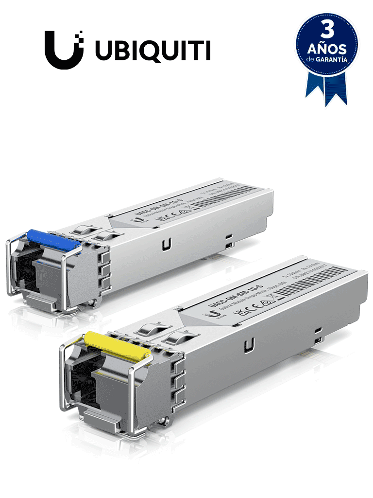 Módulo SFP monomodo UBIQUITI UACC-OM-SM-1G-S-2, 1.25Gbps, LC, 3km de alcance