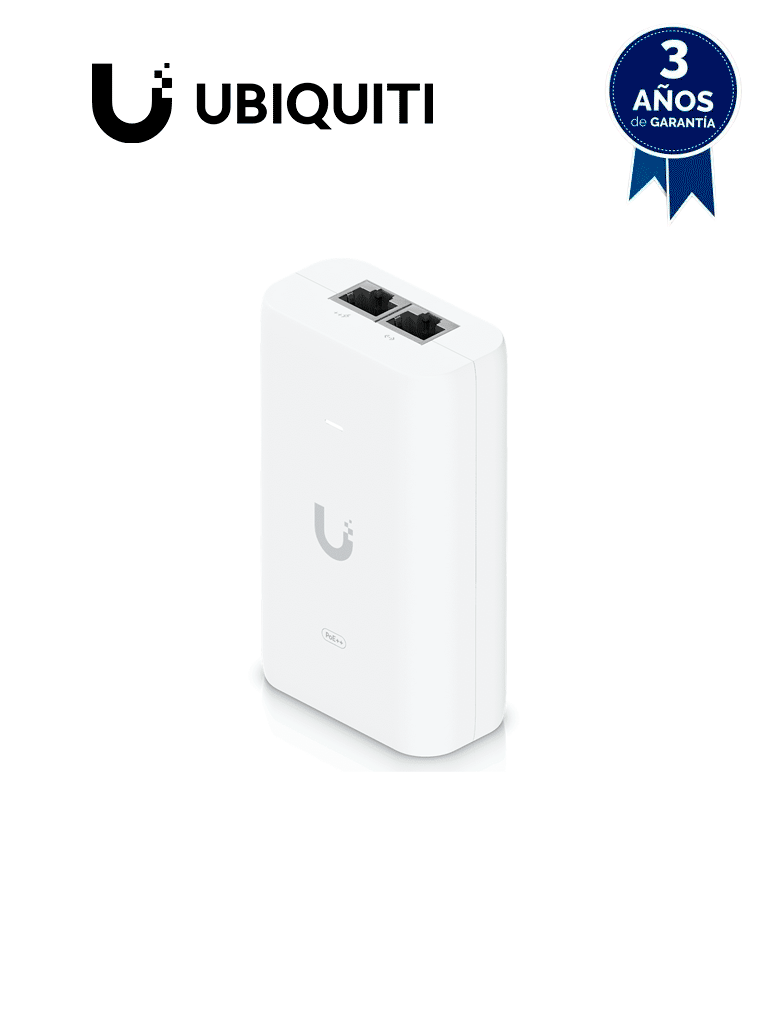 Ubiquiti U-PoE++ Inyector PoE 60W, Protección Contra Descargas, LED Monitoreo
