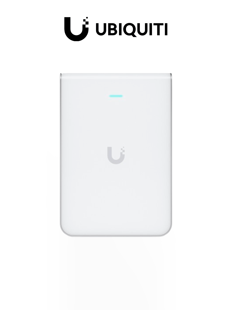Ubiquiti AP WiFi 7 U7-PRO-WALL, 6 GHz, 300 Dispositivos, 2.5 GbE Uplink, PoE 802.3at